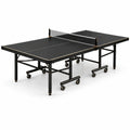 Table de ping-pong intérieure pliante avec cadre en acier noir