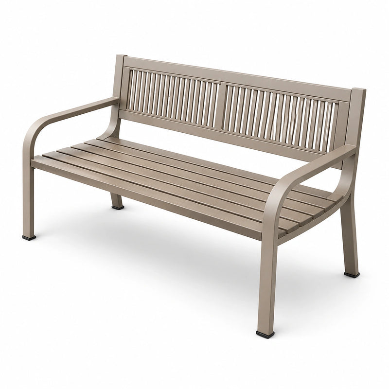 Banc d'extérieur en métal taupe 150 cm