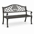 Banc en métal avec motif d'arbre en fonte noir