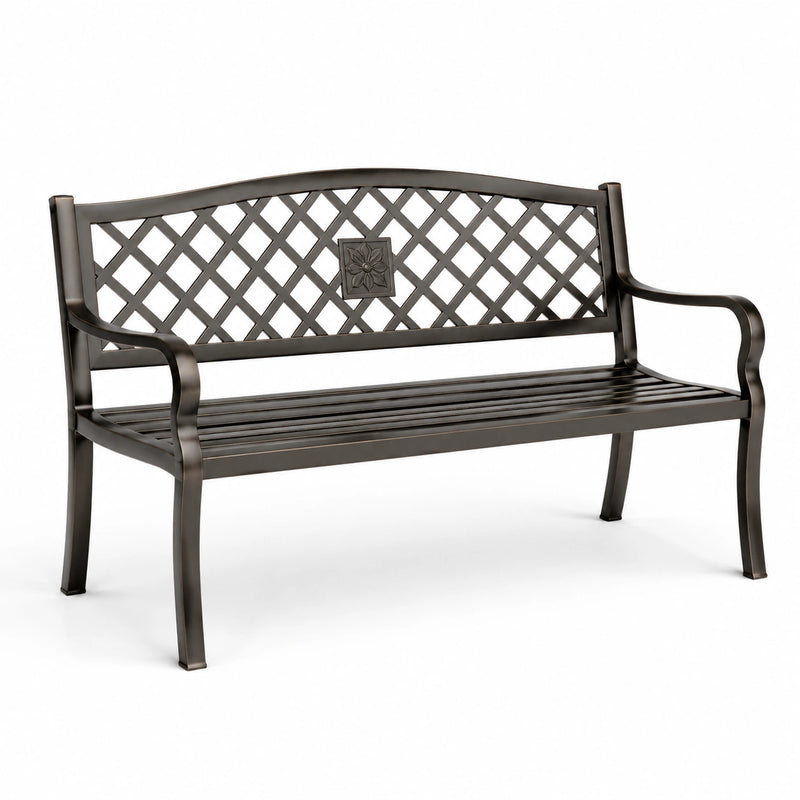 Banc de jardin en fer noir 127 cm