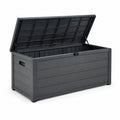 Coffre de rangement extérieur en plastique gris foncé 120x45x60 cm