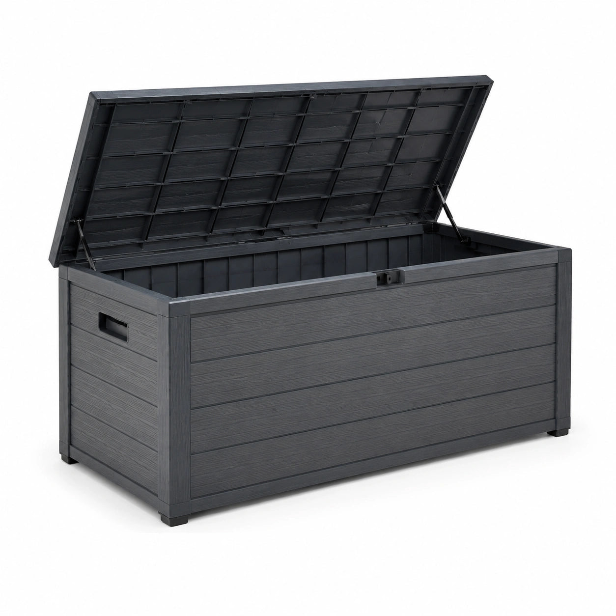 Coffre de rangement extérieur en plastique gris foncé 120x45x60 cm