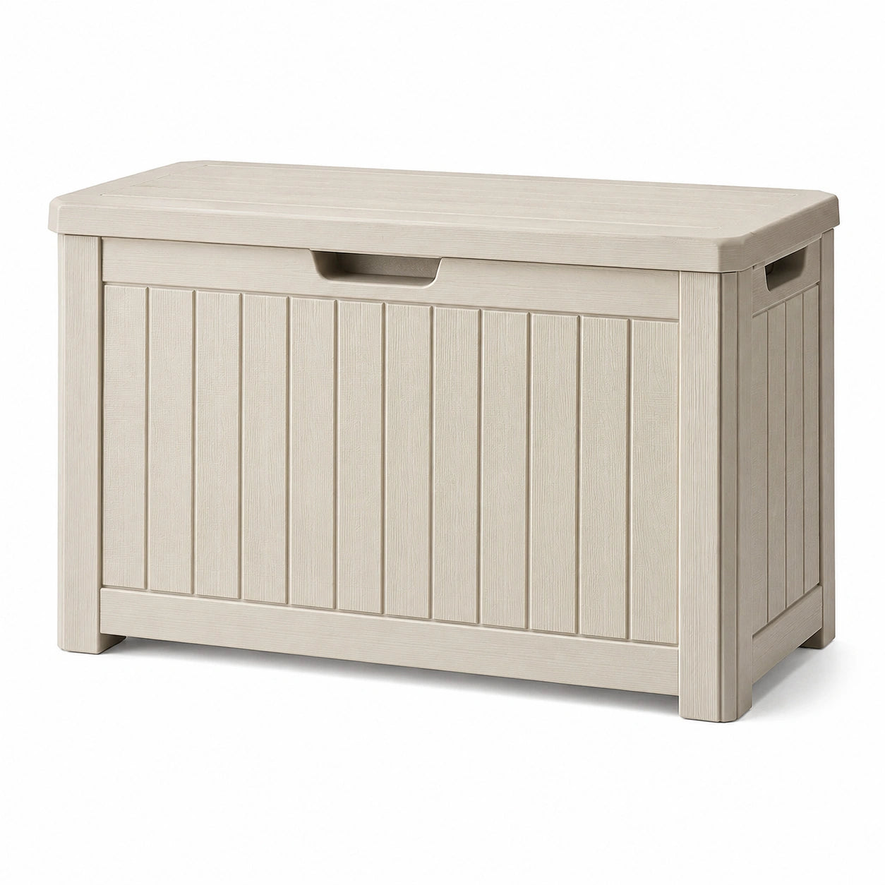Coffre de rangement en plastique beige 117 cm